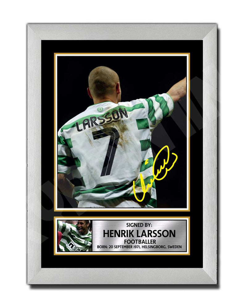 HENRIK LARSSON 2 Limited Edition Football Player Signed Print - Football