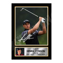 HENRIK STENSON Limited Edition Golfer Signed Print - Golf