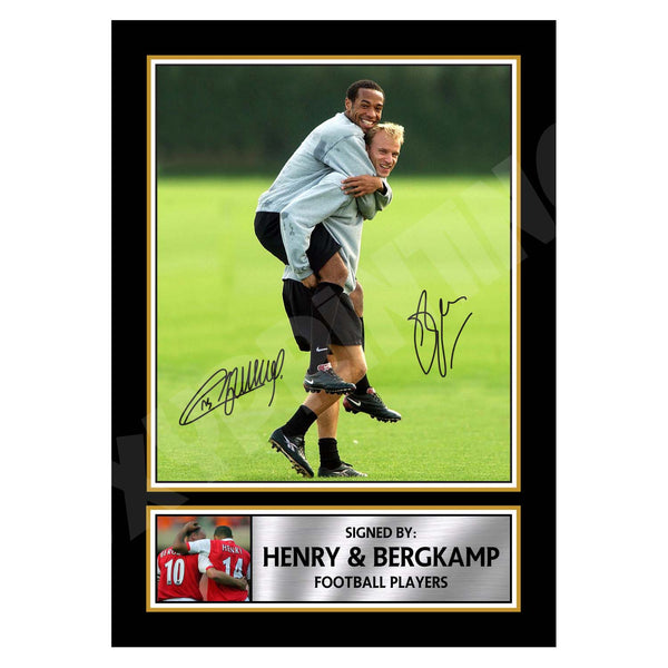 HENRY + BERGKAMP Football Player Printed Signature Print