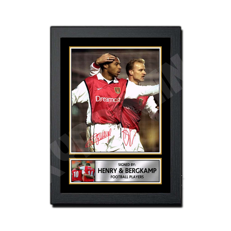 HENRY + BERGKAMP 2 Limited Edition Football Player Signed Print - Football