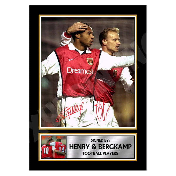 HENRY + BERGKAMP 2 Football Player Printed Signature Print – Reproduction Print