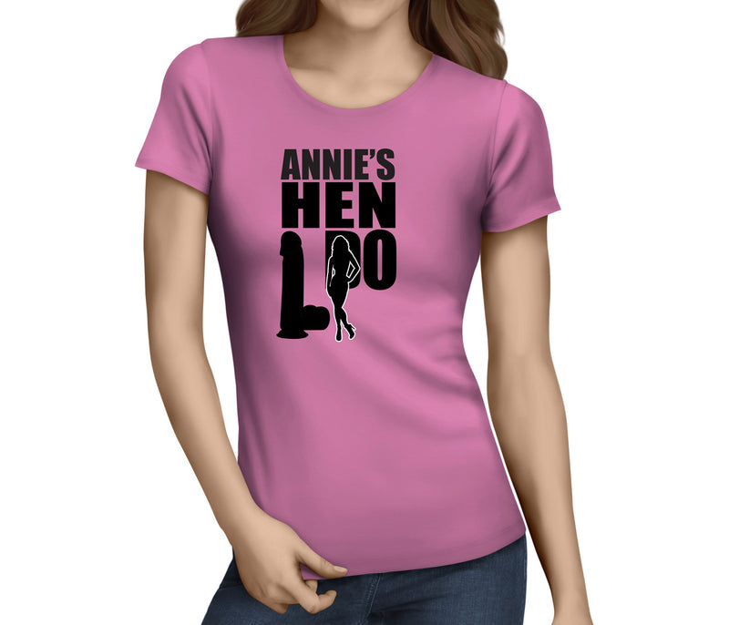 Hen Silhouette Black Custom Hen T-Shirt - Any Name - Party Tee