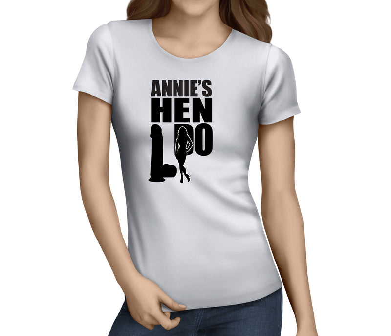 Hen Silhouette Black Custom Hen T-Shirt - Any Name - Party Tee