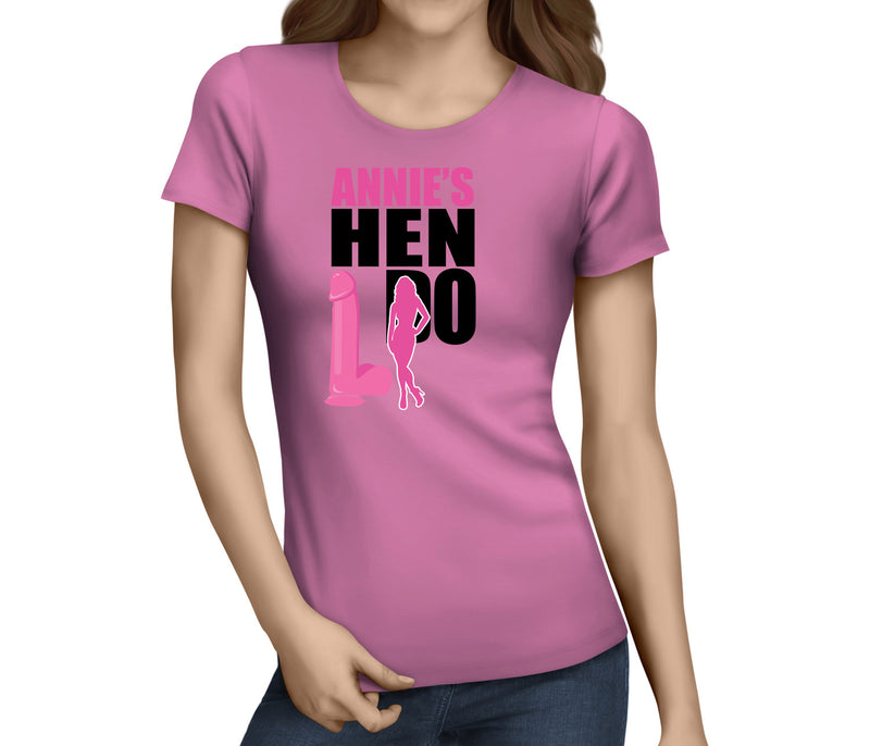 Hen Silhouette Colour Custom Hen T-Shirt - Any Name - Party Tee