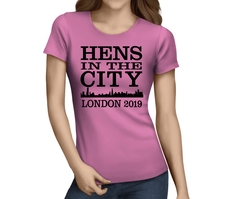 Hens In The City Black Custom Hen T-Shirt - Any Name - Party Tee