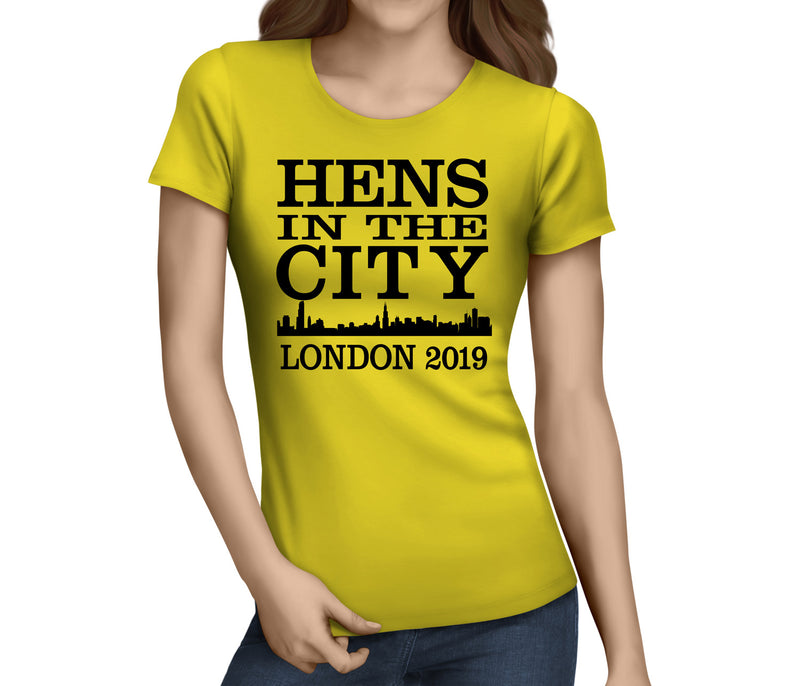 Hens In The City Black Custom Hen T-Shirt - Any Name - Party Tee