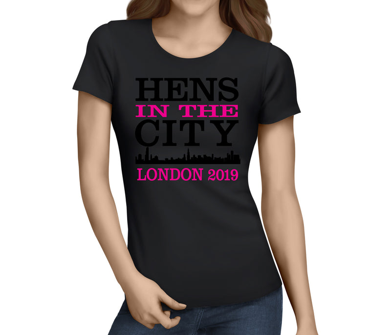 Hens In The City Colour Custom Hen T-Shirt - Any Name - Party Tee