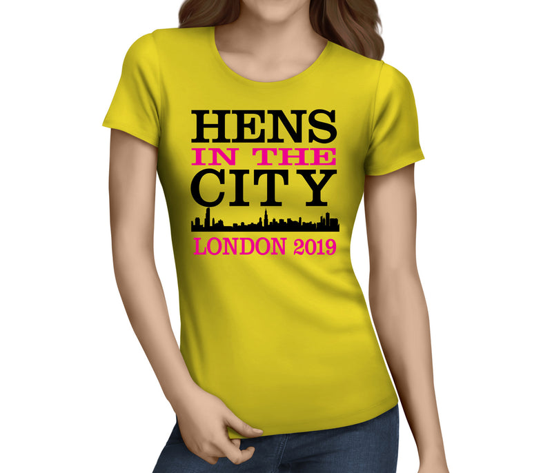 Hens In The City Colour Custom Hen T-Shirt - Any Name - Party Tee