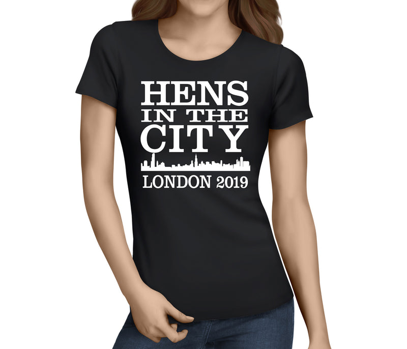 Hens In The City White Custom Hen T-Shirt - Any Name - Party Tee