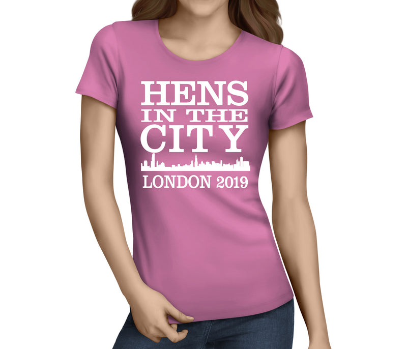 Hens In The City White Custom Hen T-Shirt - Any Name - Party Tee