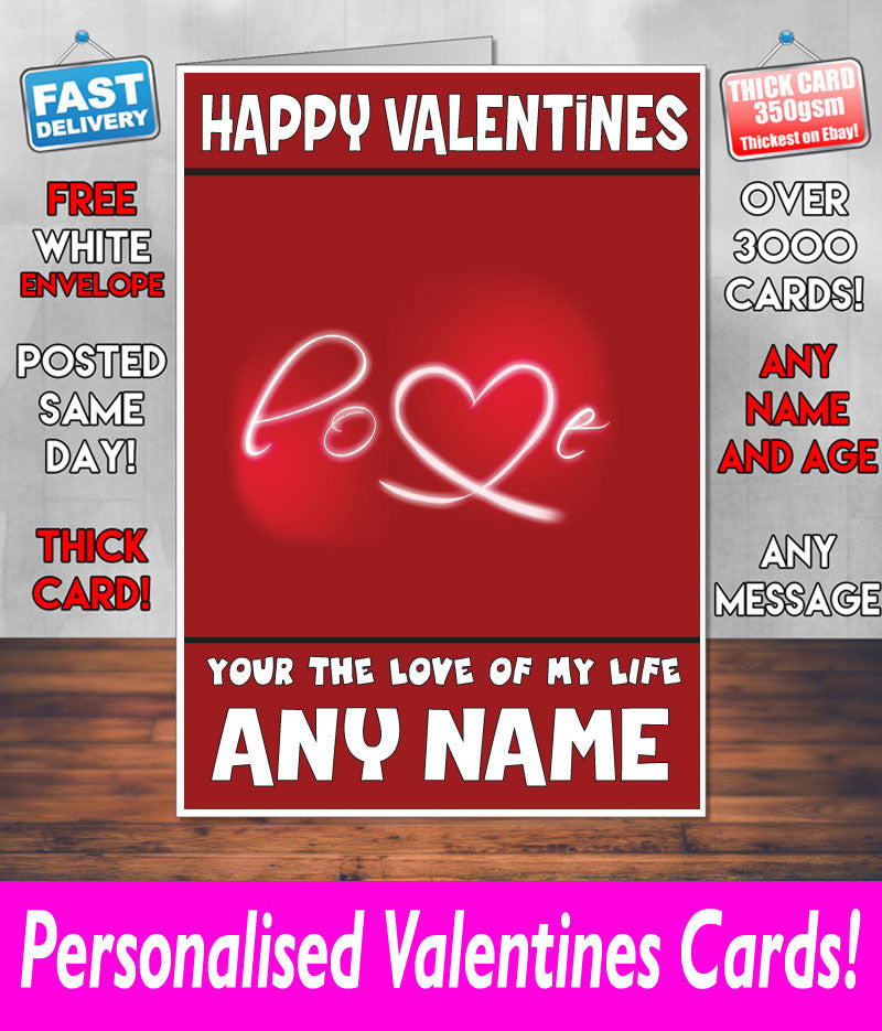 PERSONALISED HIS OR HERS Boyfriend Girlfriend Hubby Wife Lover Style KE104 Valentines Day Card