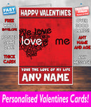 PERSONALISED HIS OR HERS Boyfriend Girlfriend Hubby Wife Lover Style KE109 Valentines Day Card