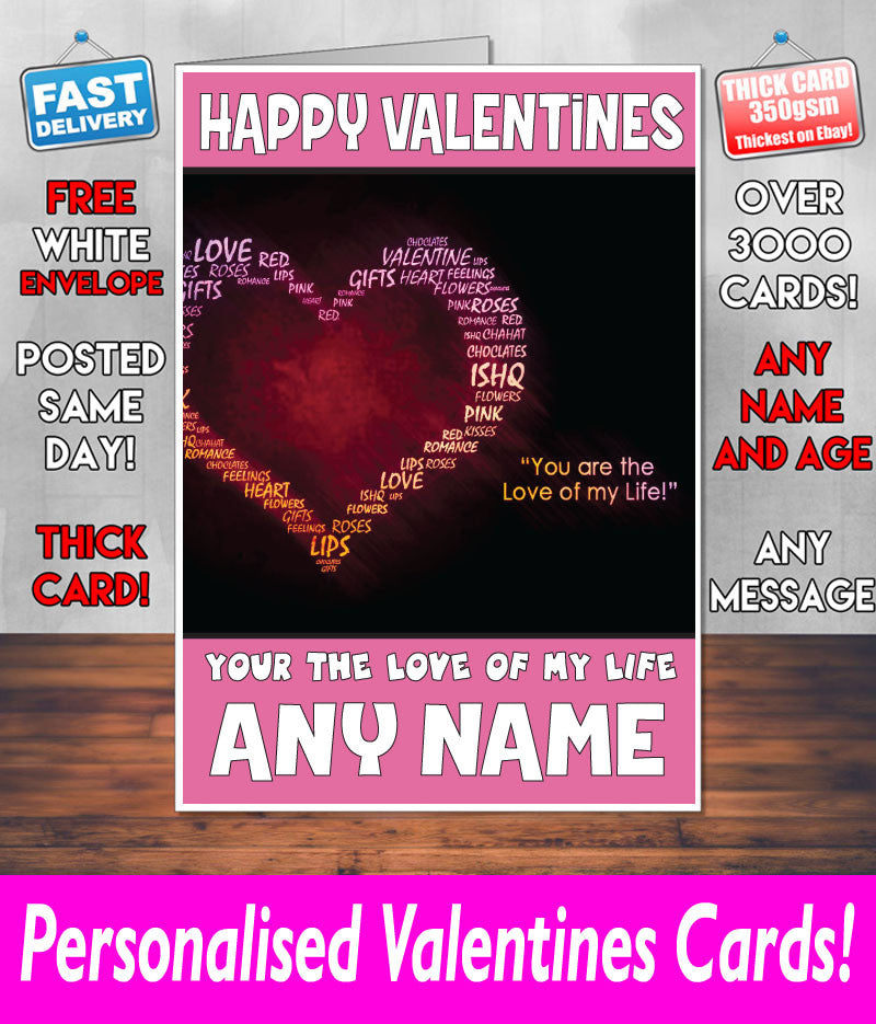 PERSONALISED HIS OR HERS Boyfriend Girlfriend Hubby Wife Lover Style KE113 Valentines Day Card
