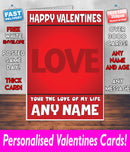 PERSONALISED HIS OR HERS Boyfriend Girlfriend Hubby Wife Lover Style KE141 Valentines Day Card