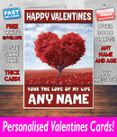 PERSONALISED HIS OR HERS Boyfriend Girlfriend Hubby Wife Lover Style KE144 Valentines Day Card