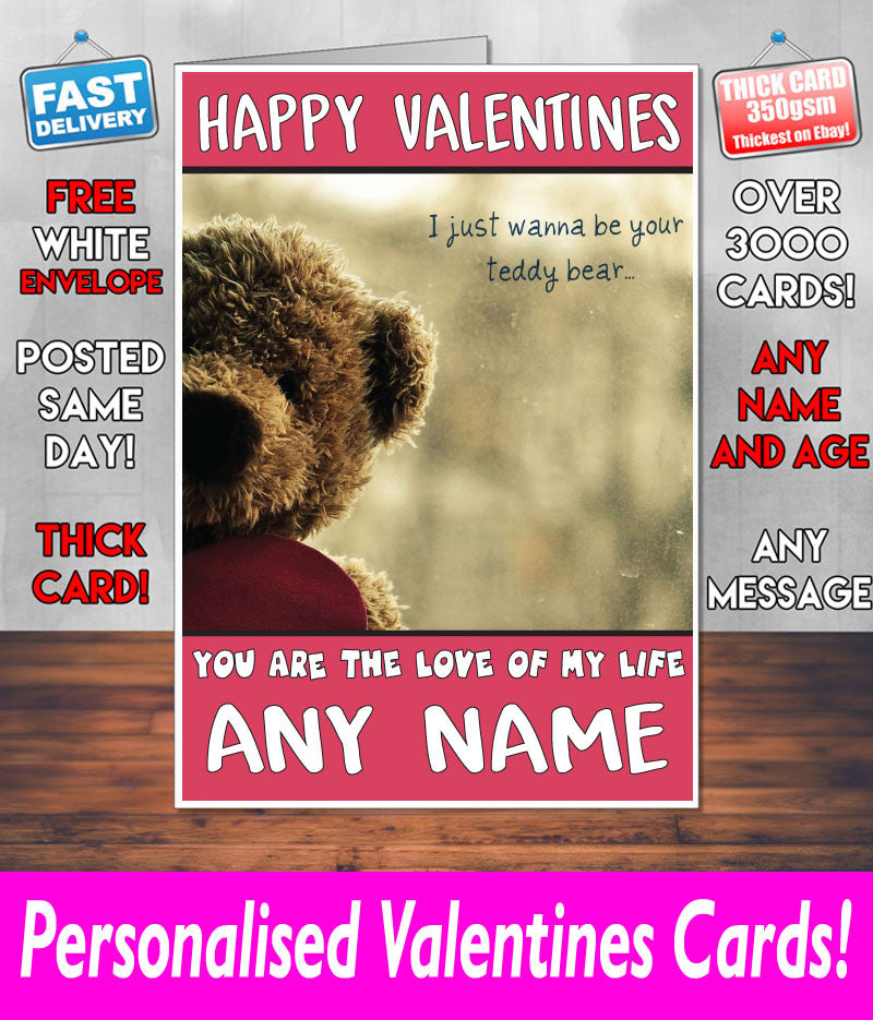 PERSONALISED HIS OR HERS Boyfriend Girlfriend Hubby Wife Lover Style KE163 Valentines Day Card