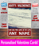 PERSONALISED HIS OR HERS Boyfriend Girlfriend Hubby Wife Lover Style KE168 Valentines Day Card