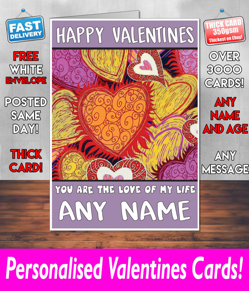 PERSONALISED HIS OR HERS Boyfriend Girlfriend Hubby Wife Lover Style KE194 Valentines Day Card