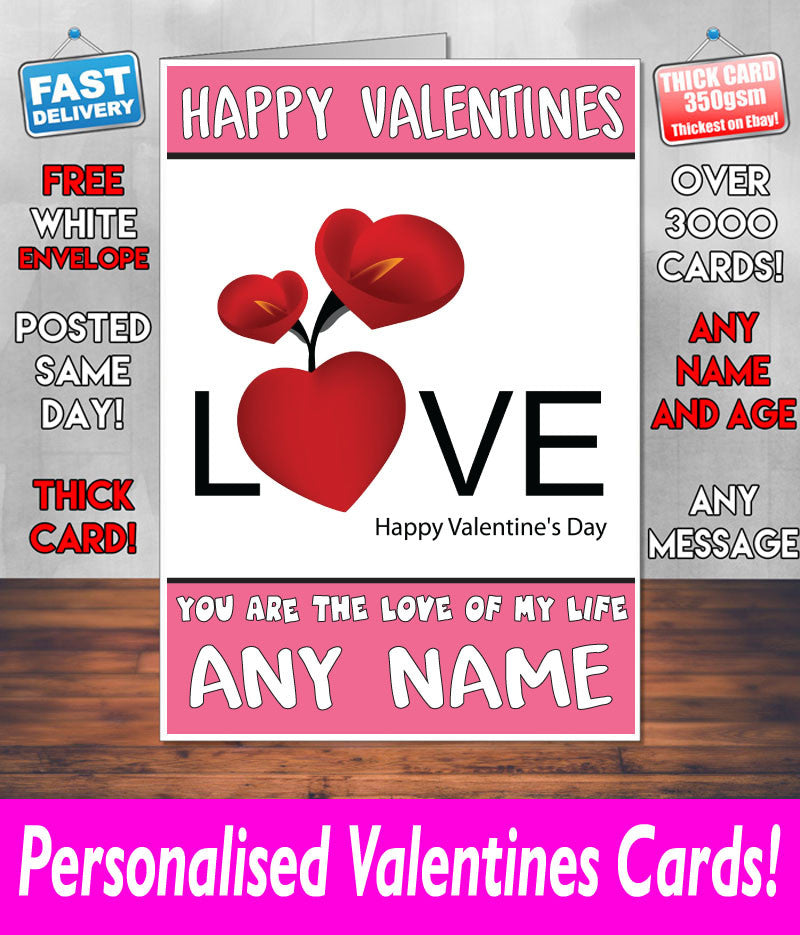 PERSONALISED HIS OR HERS Boyfriend Girlfriend Hubby Wife Lover Style KE206 Valentines Day Card