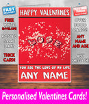 PERSONALISED HIS OR HERS Boyfriend Girlfriend Hubby Wife Lover Style KE221 Valentines Day Card