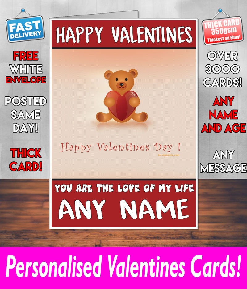 PERSONALISED HIS OR HERS Boyfriend Girlfriend Hubby Wife Lover Style KE222 Valentines Day Card