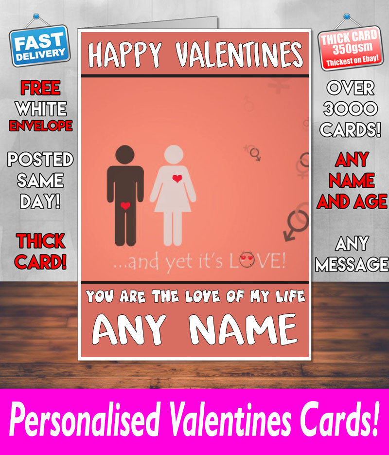 PERSONALISED HIS OR HERS Boyfriend Girlfriend Hubby Wife Lover Style KE226 Valentines Day Card