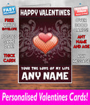 PERSONALISED HIS OR HERS Boyfriend Girlfriend Hubby Wife Lover Style KE38 Valentines Day Card