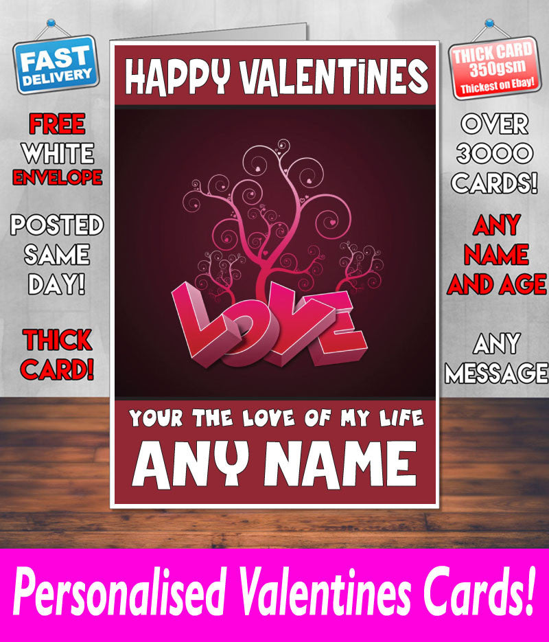 PERSONALISED HIS OR HERS Boyfriend Girlfriend Hubby Wife Lover Style KE98 Valentines Day Card