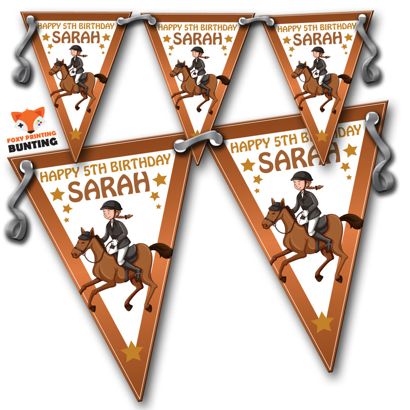 HORSE RIDING PARTY Bunting Premium Party Decorations  (Standard Bunting (14.8cm X 21cm))