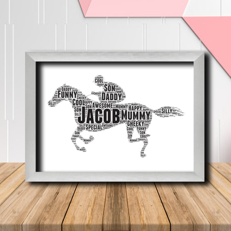 Personalised Horse Racer 1 Word Art Poster Print