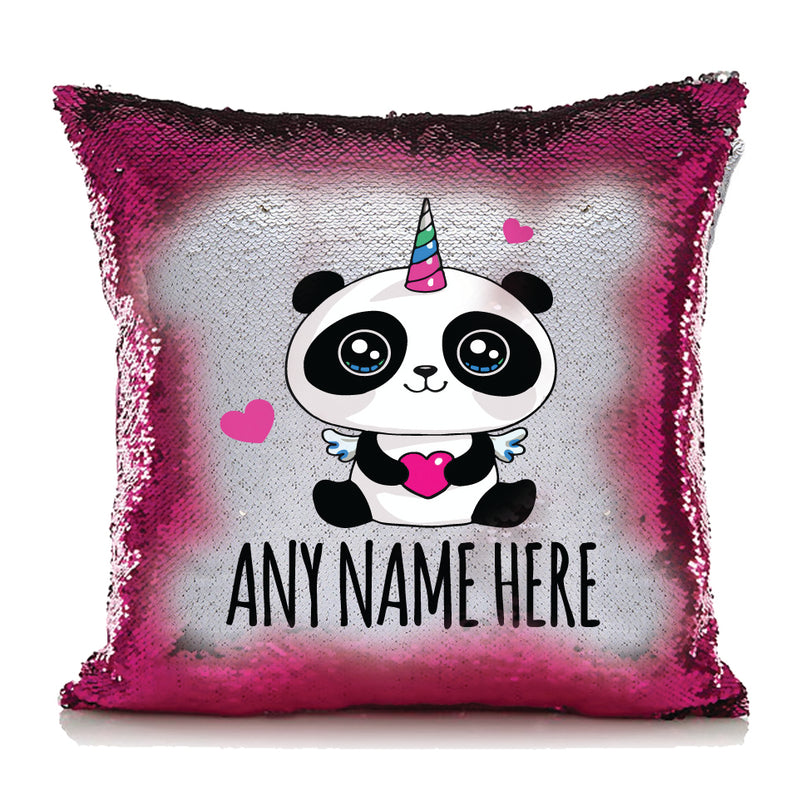 Unicorn Panda Personalised Hot Pink Magic Cushion including cushion insert