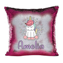 Unicorn 101 Personalised Hot Pink Magic Cushion including cushion insert