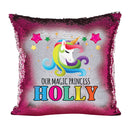 Unicorn 107 Personalised Hot Pink Magic Cushion including cushion insert