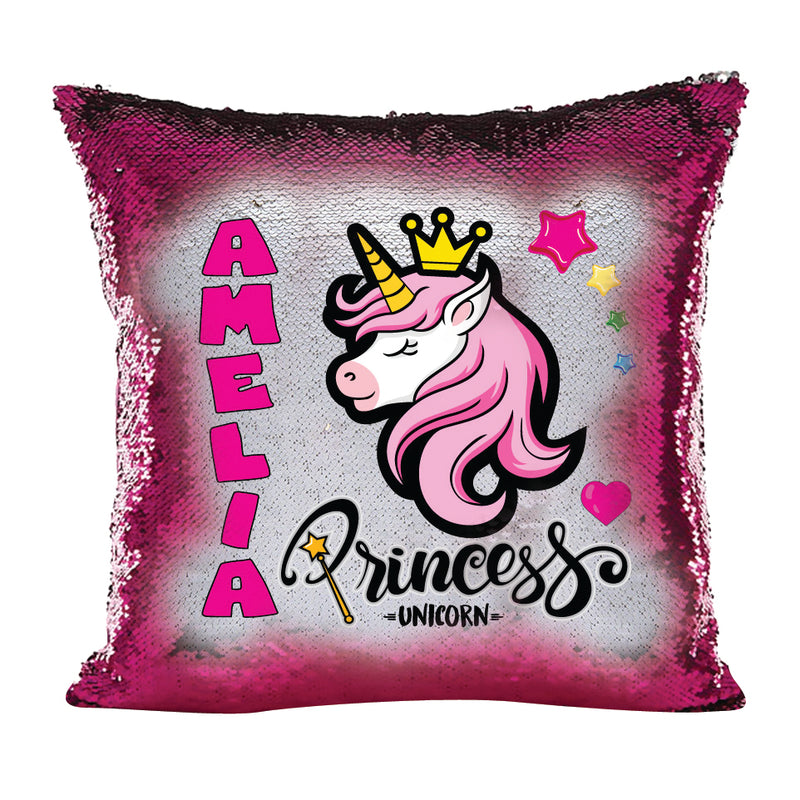 Unicorn 115 Personalised Hot Pink Magic Cushion including cushion insert
