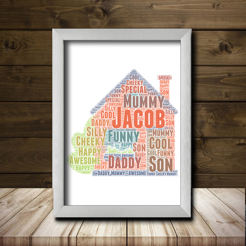 Personalised House 1 Word Art Poster Print