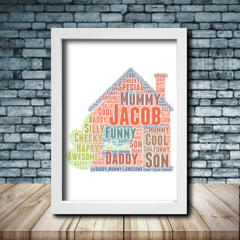 Personalised House 1 Word Art Poster Print