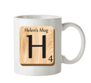 Initial "H" Your Name Scrabble Mug FUNNY