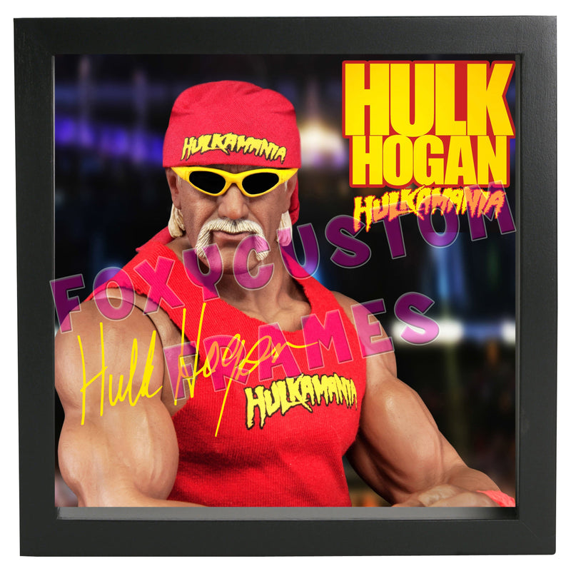 Hulk Hogan Signed Lego Display Case - Minifigure Display Background and Frames