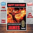 HUNGER GAMES BM THEME INSPIRED Style PERSONALISED Kids Adult FUNNY Birthday Card