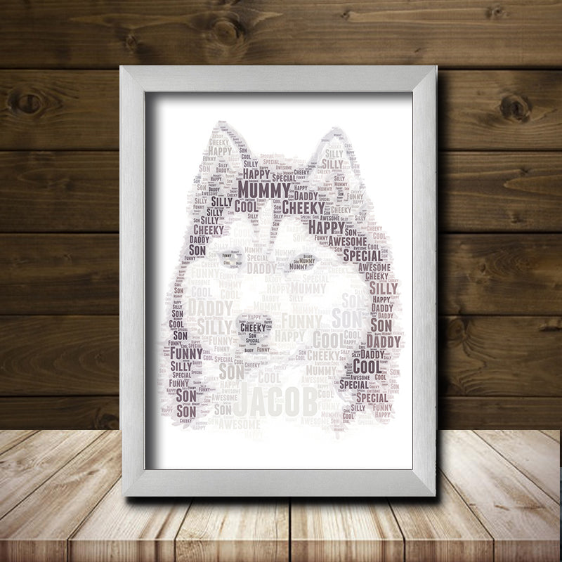 Personalised Husky 1 Word Art Poster Print