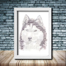Personalised Husky 1 Word Art Poster Print