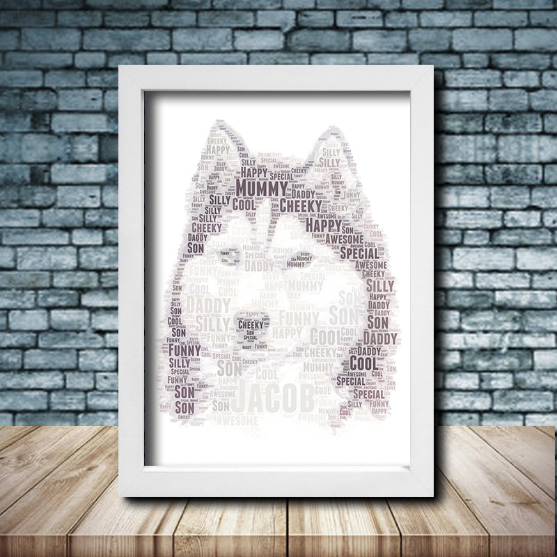 Personalised Husky 1 Word Art Poster Print