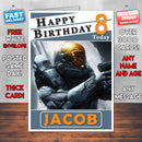 Personalised Halo 5 2015 Guardians Inspired Style Game Kids Inspired Birthday Card (SA)