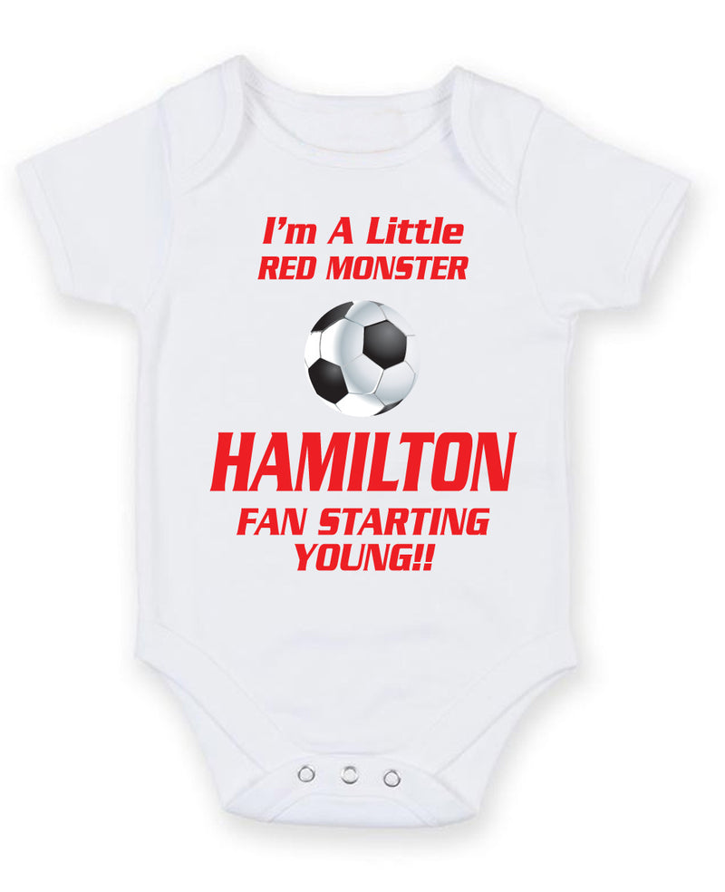 Hamilton Fan Starting Football Fan Baby Grow Bodysuit