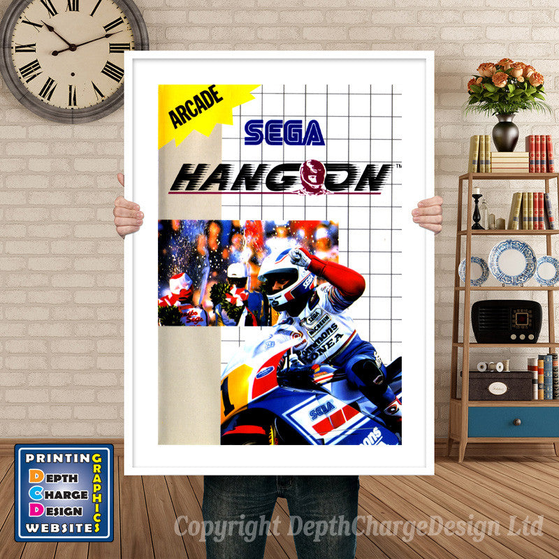 Hangon Au Inspired Retro Gaming Poster A4 A3 A2 Or A1