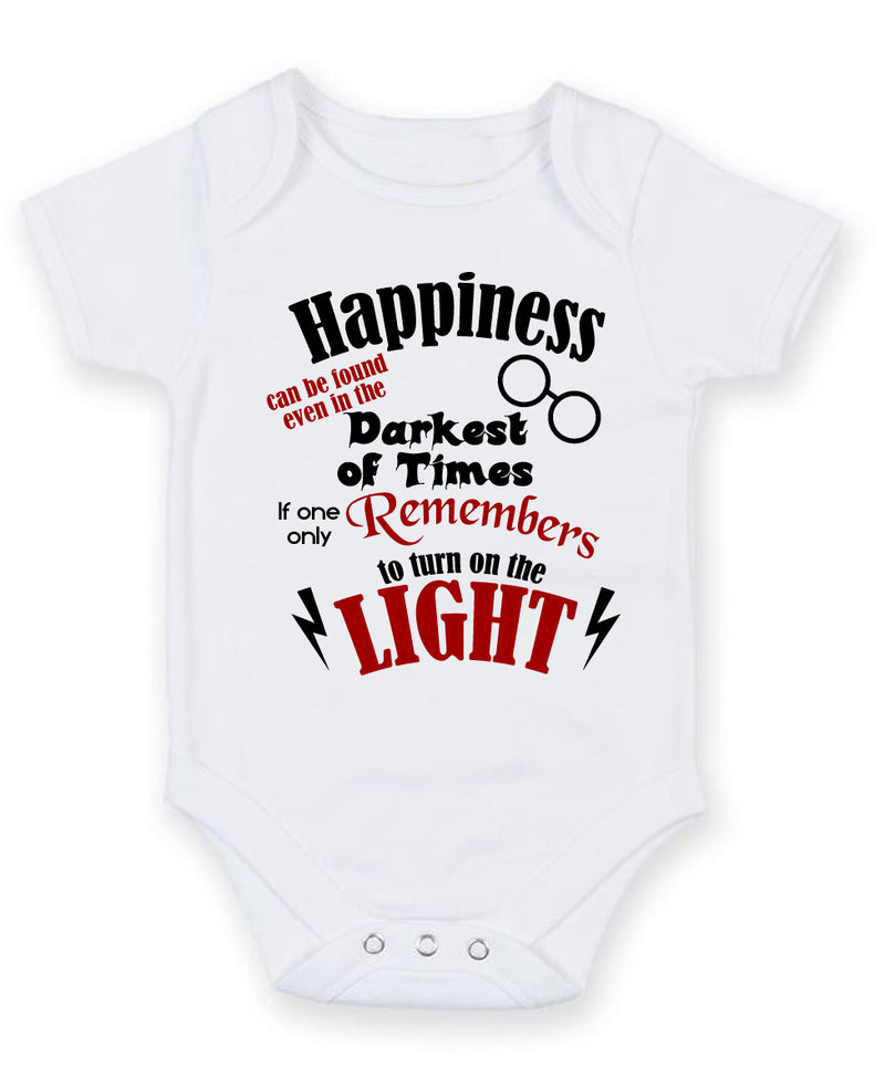 Happiness Can Be Found In Personalised Baby Boy Girl Unisex Short Sleeve Bodysuit