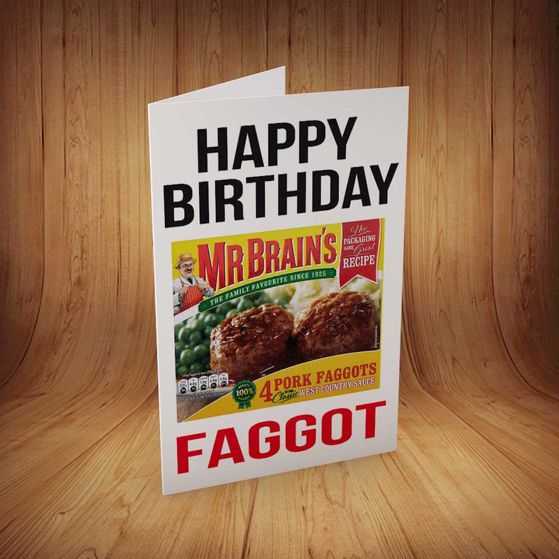 Happy Birthday Faggot INSPIRED Adult Personalised Birthday Card Birthday Card