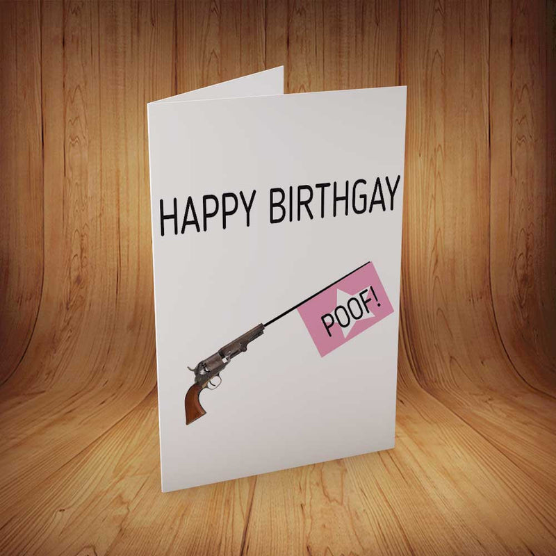 Happy Birthgay Poof INSPIRED Adult Personalised Birthday Card Birthday Card