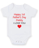 Happy 1st Father's Day Daddy I love you Printed Baby Grow Bodysuit Boy Girl Unisex Gift