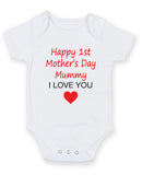 Happy 1st Mother's Day Mummy I love you Printed Baby Grow Bodysuit Boy Girl Unisex Gift